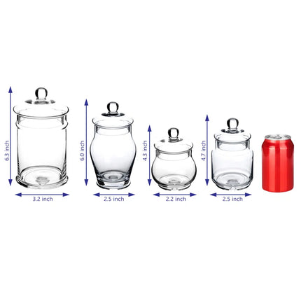 Zumra Glass 4 Piece Bathroom Storage Container Set