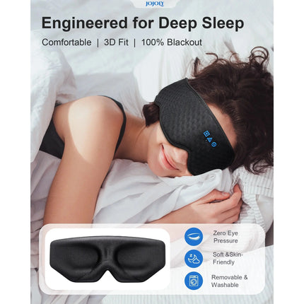 Tech Sleep Mask with Bluetooth 5.2 –  3D Blackout, Detachable, Zero Pressure for Travel