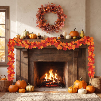 Fall Wreaths for Front Door, 22" Artificial Eucalyptus Leaves Autumn Wreaths Modern Farmhouse Fall Decoration for Home