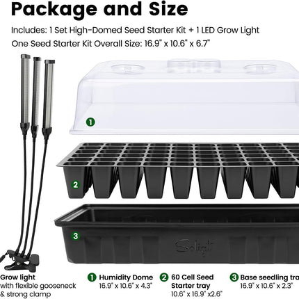 60 Cell Seed Starter Trays with Grow Light