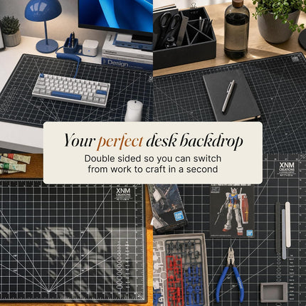 XNM Premium Self Healing Cutting Mat - 24 Inches by 36 Inches - A1, 3 Layer Quality PVC Construction - Dual Sided, Imperial and Metric Grid Lines - Perfect for Cutting, Sewing, and Crafts