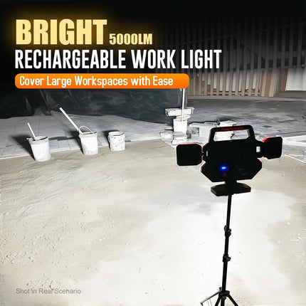 5000LM Rechargeable Work Light, Magnetic LED, Foldable & Rotatable