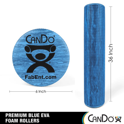 Heavy Duty 6 X 36" round EVA Foam Roller, Marbled Blue