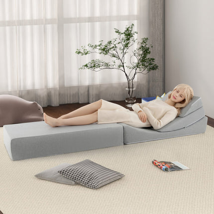 4-In-1 Convertible Folding Sofa Bed with High-Density Foam