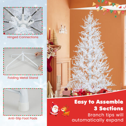 6 Feet Artificial Xmas Tree with 383 PE Branch Tips and 300 LED Lights