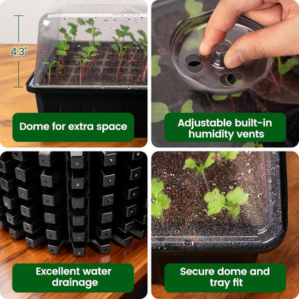 60 Cell Seed Starter Trays with Grow Light