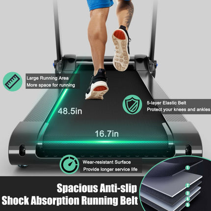 3HP Electric Folding Treadmill with Bluetooth Speaker