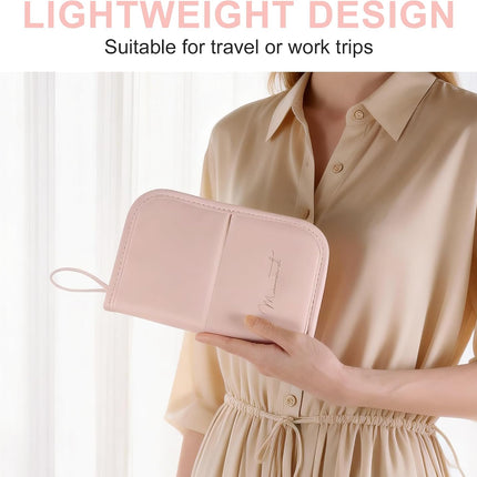 Travel Makeup Brush Case, Stand-Up Portable Makeup Brush Holder Pink