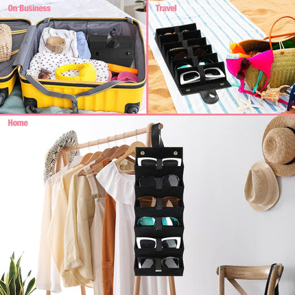 Sunglasses Organizer, Travel Glasses Case Storage Portable Sunglasses Storage Case for Women Men