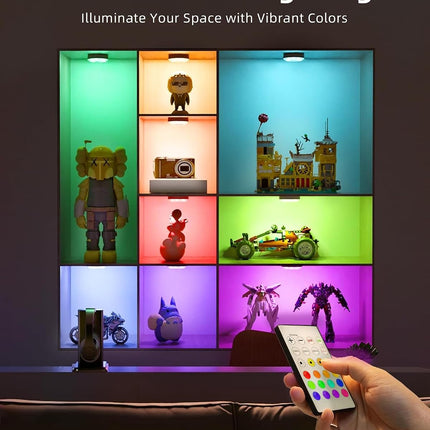 RGB Puck Lights with Charging Station, Motion Sensor Cabinet Lights