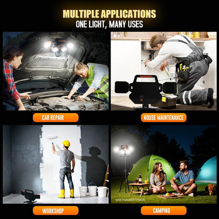 5000LM Rechargeable Work Light, Magnetic LED, Foldable & Rotatable