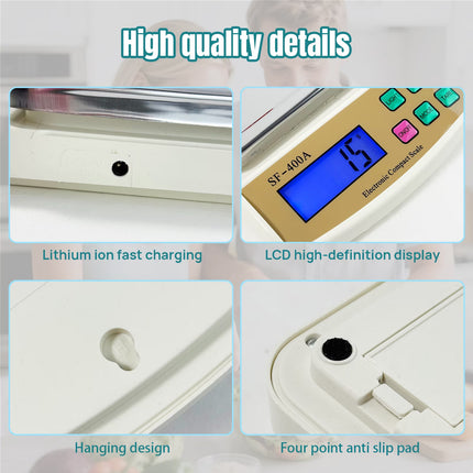 Food Scale with Stainless Steel Platform, 22Lb High Capacity Cooking Scale, Digital Kitchen Scales with Grams and Ounces, LCD Display, 4 Units with Tare Function