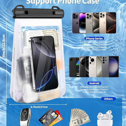 IPX8 Floating Waterproof Phone Pouch, Extra Large Size