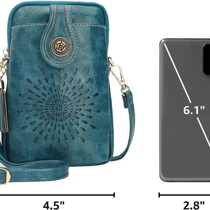 Small Crossbody Bags for Women, Lightweight Vegan Leather Cell Phone Purse, Cute Purses with Tassels