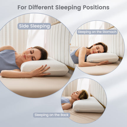 2 Pieces Bamboo Charcoal Memory Foam Pillow for Pain Relief Sleeping
