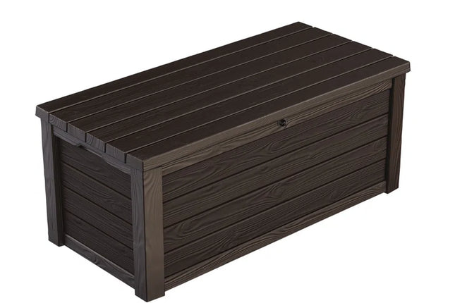 Eastwood 150 Gallon Durable Resin Outdoor Storage and Organization Deck Box for Patio Furniture and Supplies, Brown