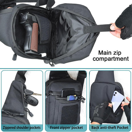 Crossbody Shoulder Bag for Men - Ccw Sling Bag - Tactical Crossbody Bag