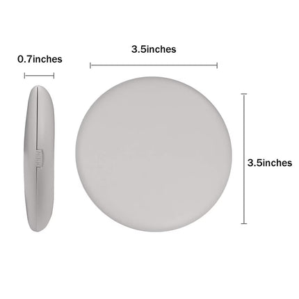 LED Lighted Travel Makeup Mirror, 1X/10X Magnification Compact Mirror, Portable for Handbag, Purse, Pocket, 3.5 Inch Illuminated Folding Mirror, Handheld 2-Sided Mirror, Round, White