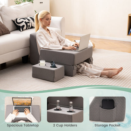 3-Piece Reading Pillow Set Extra Large Lap Desk with Coaster