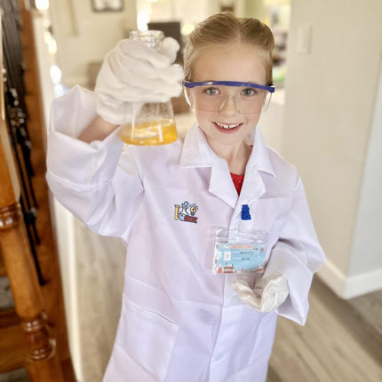 Kids Science Experiment Kit with Lab Coat Scientist Costume Dress up and Role Play Toys Gift for Boys Girls Kids Age 6+ Christmas Birthday Party