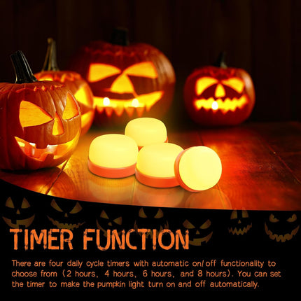 Halloween Pumpkin Lights, LED Pumpkin Lights with Remote and Timer,Jack-O-Lantern Light for Halloween Decor,Battery Operated, Bright Flickering Flameless Candle Set 6 Pack