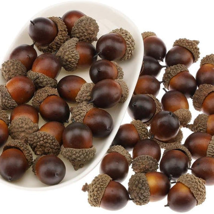 50 Pcs Artificial Small Acorn Set Decoration Fake Acorns for Craft