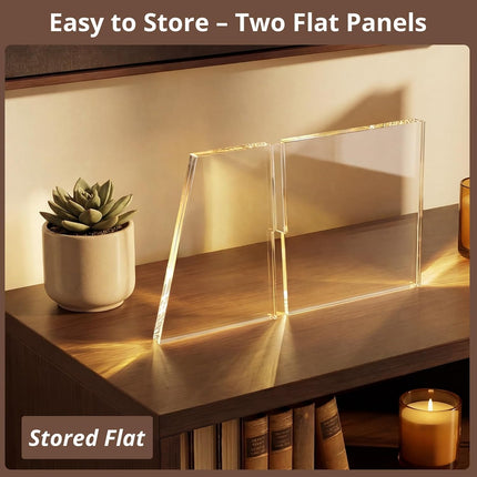 Acrylic Desktop Book Stand, Clear Angled Book Holder Display for Cookbooks, Magazines & Art Books, 12×7×5 in Slim Transparent Reading Stand for Desk & Coffee Table