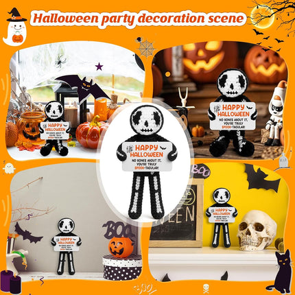 Halloween Handmade Crochet Skeleton Gifts, Funny Crochet Spooky Collectible Decor, Cute Scary Trick or Treat Exchange Gifts for Teens Friend, Unique October Celebration Gag Gift Idea