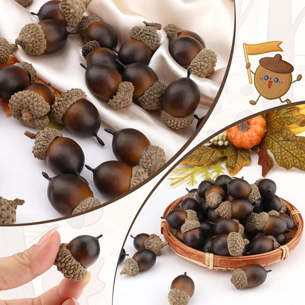 50 Pcs Artificial Small Acorn Set Decoration Fake Acorns for Craft