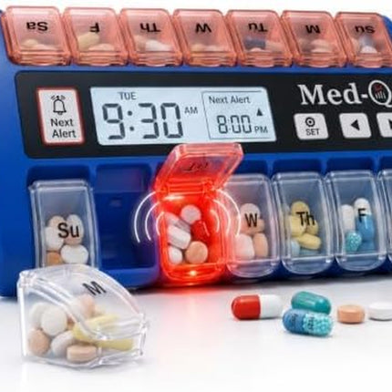Digital Pill Box with Alarms – Pill Organizer with Flashing Lights & Beeping Reminders – Monthly Pill Dispenser for Seniors, Dementia, Alzheimer’S, Medication & Vitamin Management