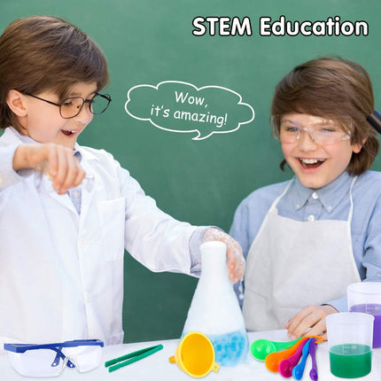 Kids Science Experiment Kit with Lab Coat Scientist Costume Dress up and Role Play Toys Gift for Boys Girls Kids Age 6+ Christmas Birthday Party