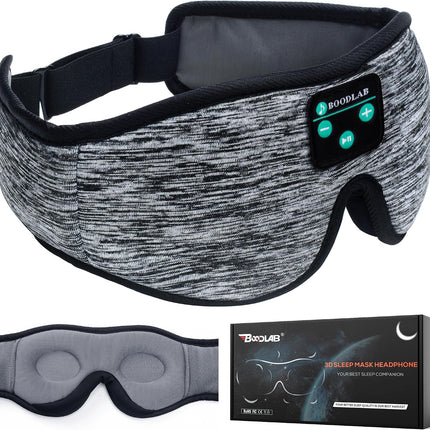 3D Sleep Mask with Bluetooth 5.4 Headphones, Wireless Sleep Headphones with Ultra-Thin HD Stereo Speakers for Side Sleepers, Eye Mask for Blackout & Noise Cancelling, Cool Gifts for Christmas Birthday