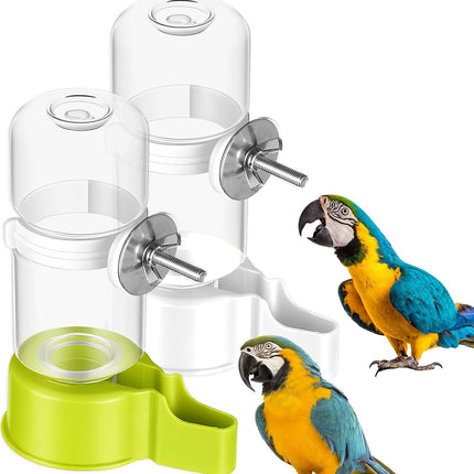 Bird Water Dispenser for Cage Automatic Bird Cage Water Dispenser 2Pcs 4.73 Fl Oz Birds Water Feeder for Cages Plastic No Mess Suspended Birds Bottle No Drip for Budgie Conure Lovebirds Cockatiel