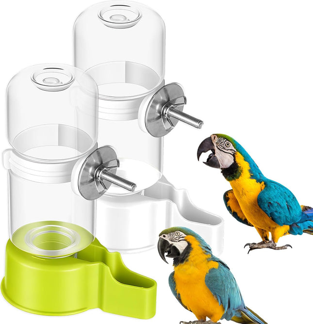 Bird Water Dispenser for Cage Automatic Bird Cage Water Dispenser 2Pcs 4.73 Fl Oz Birds Water Feeder for Cages Plastic No Mess Suspended Birds Bottle No Drip for Budgie Conure Lovebirds Cockatiel