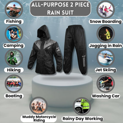 Waterproof Outdoors Motorcycle Rain Suits for Men & Women Cycling 2-Piece Breathable & Windproof Wet Weather Protection