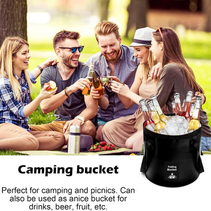 Collapsible Bucket with Handle, Lightweight Folding Water Container, Portable Co