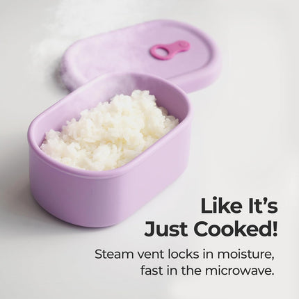 Korean Silicone Food Container, Steam Vent, 22 Floz 4-Piece Set
