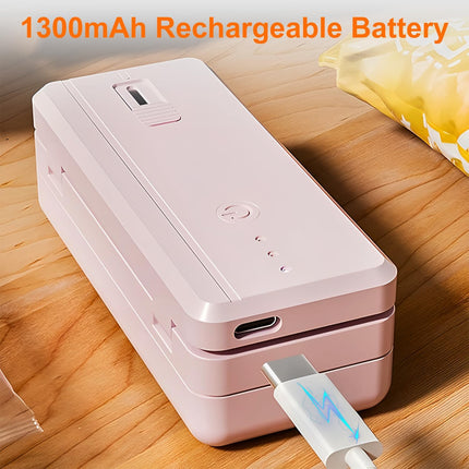 Mini Bag Sealer Rechargeable Plastic Bag Sealer with Magnet &Cutter