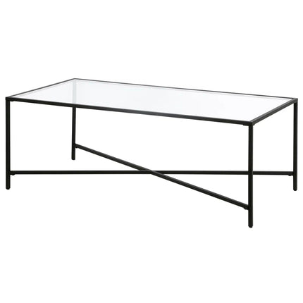 Henley 48" Glass and Steel Coffee Table