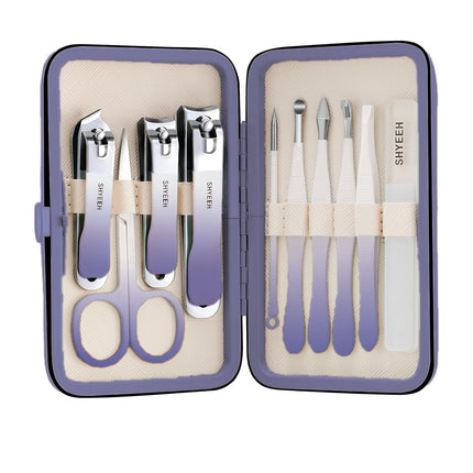 Manicure Set, 10 Pcs High-Carbon Steel Nail Clippers Set, Portable Mini Manicure and Pedicure Kit, Travel Grooming Nail Kit with Leather Bag for Men and Women