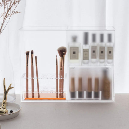 Makeup Brush Holder Organizer, Brush Holder for Vanity, Acrylic Makeup Brush Organizer Countertop Makeup Brush Drying Rack, 12 Slots Acrylic Holder