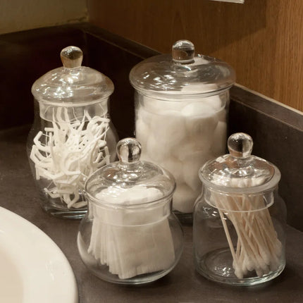 Zumra Glass 4 Piece Bathroom Storage Container Set