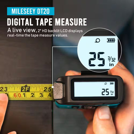 DT20 130 Ft. 3-In-1 16 Ft. Digital Tape Measure, Laser Distance Meter, Area, Volume. Pythagorean, Rechargeable
